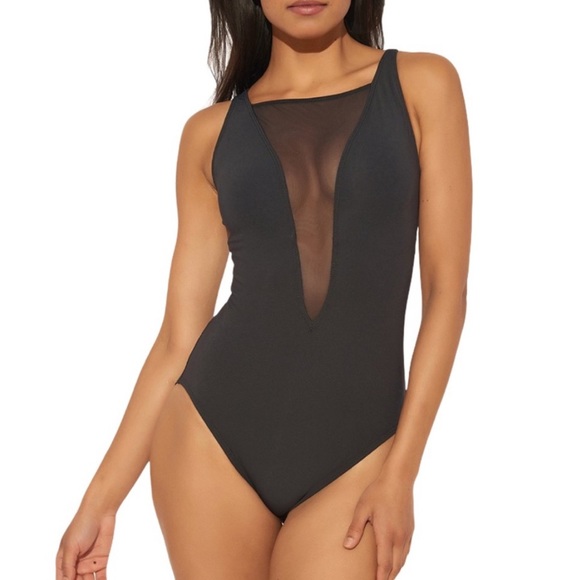 Bleu Rod Beattie Don’t Mesh With Me Plunge V Neckline One Piece - Picture 2 of 14